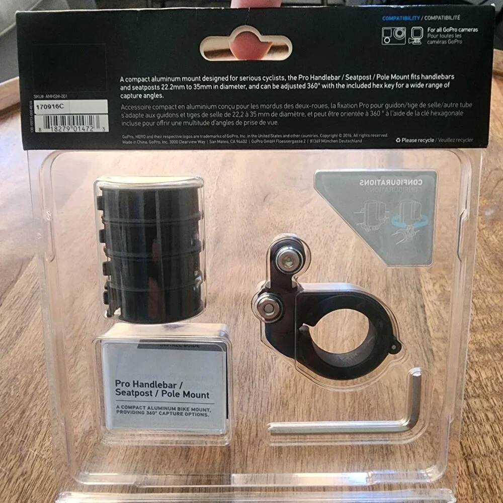 GoPro Pro Handlebar Seatpost Pole Mount 360° Aluminum Bike Camera Accessory